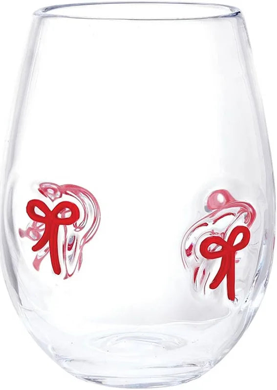 Red Bow Wine Glass