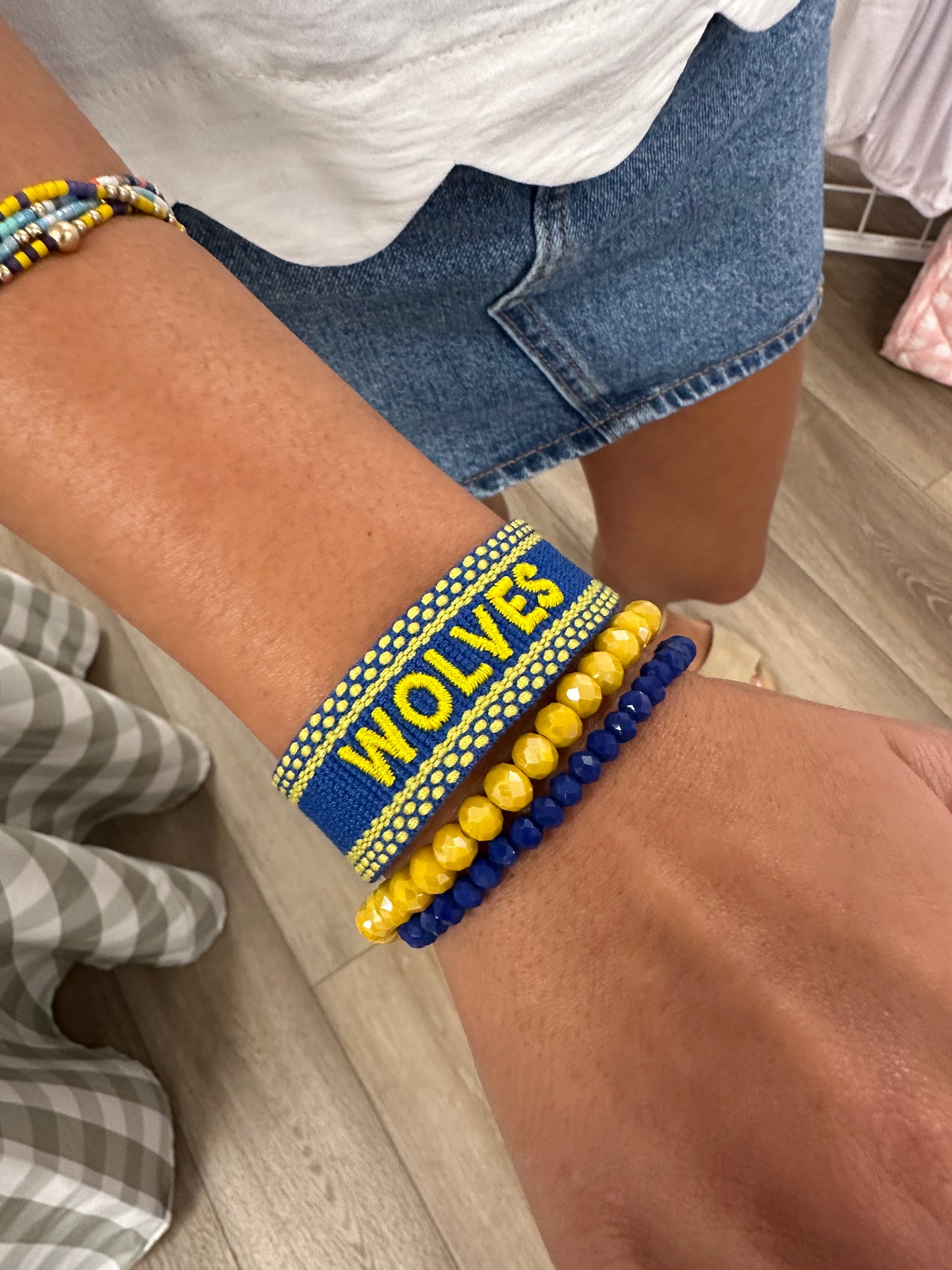 Wolves Embroidered Bracelet