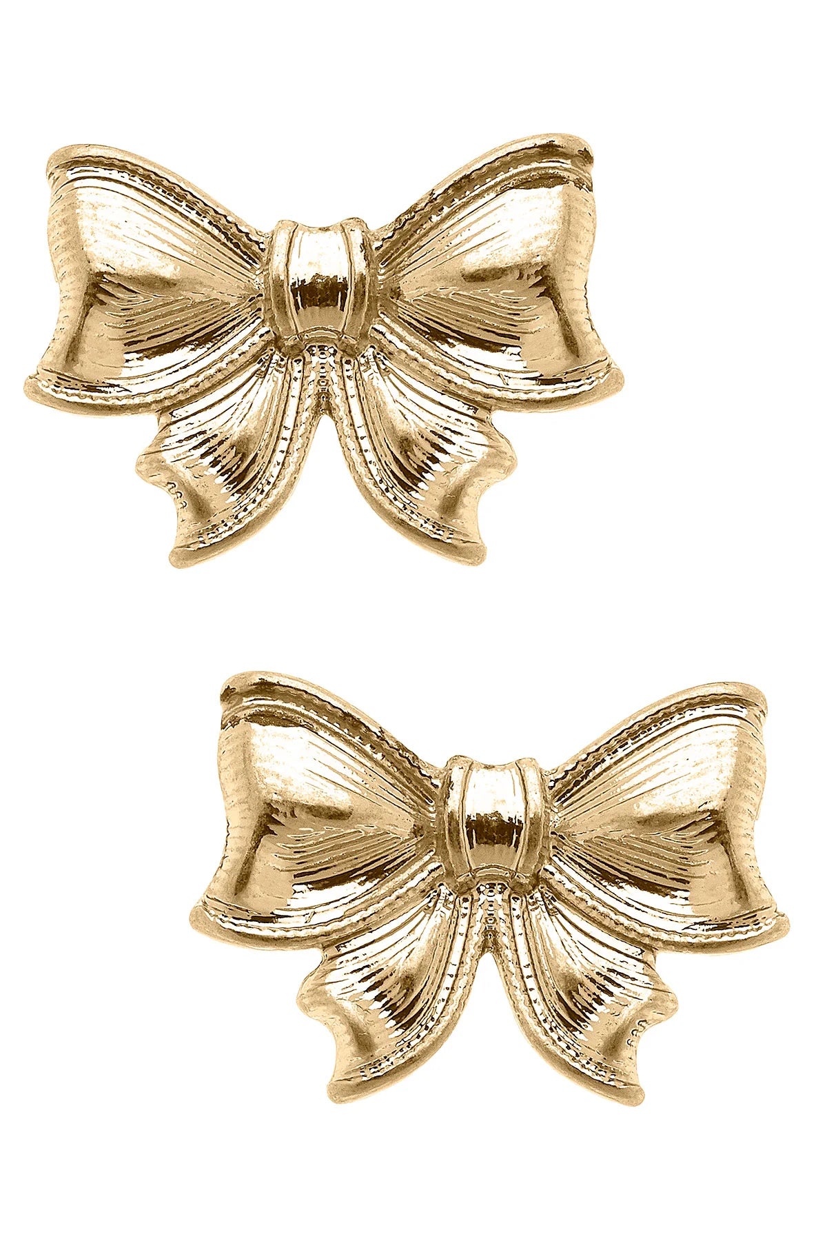 Waverly Bow Stud Earrings Worn Gold