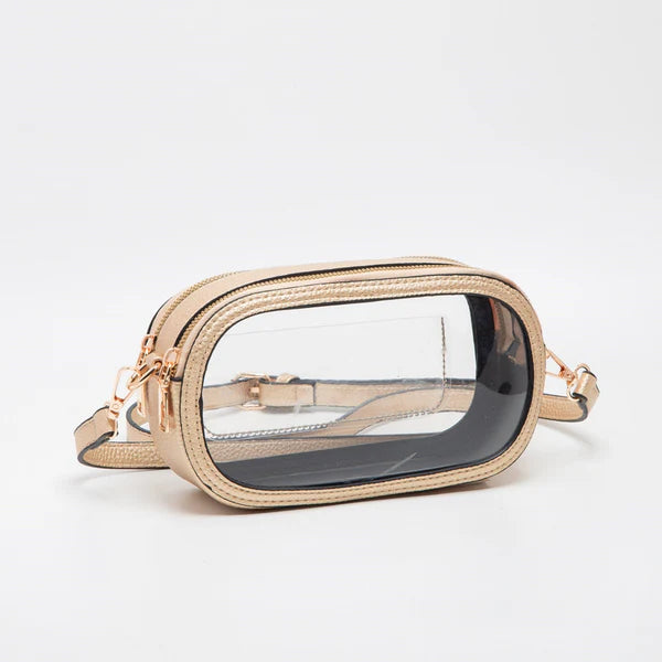 Double Zipper Oval Clear Bag