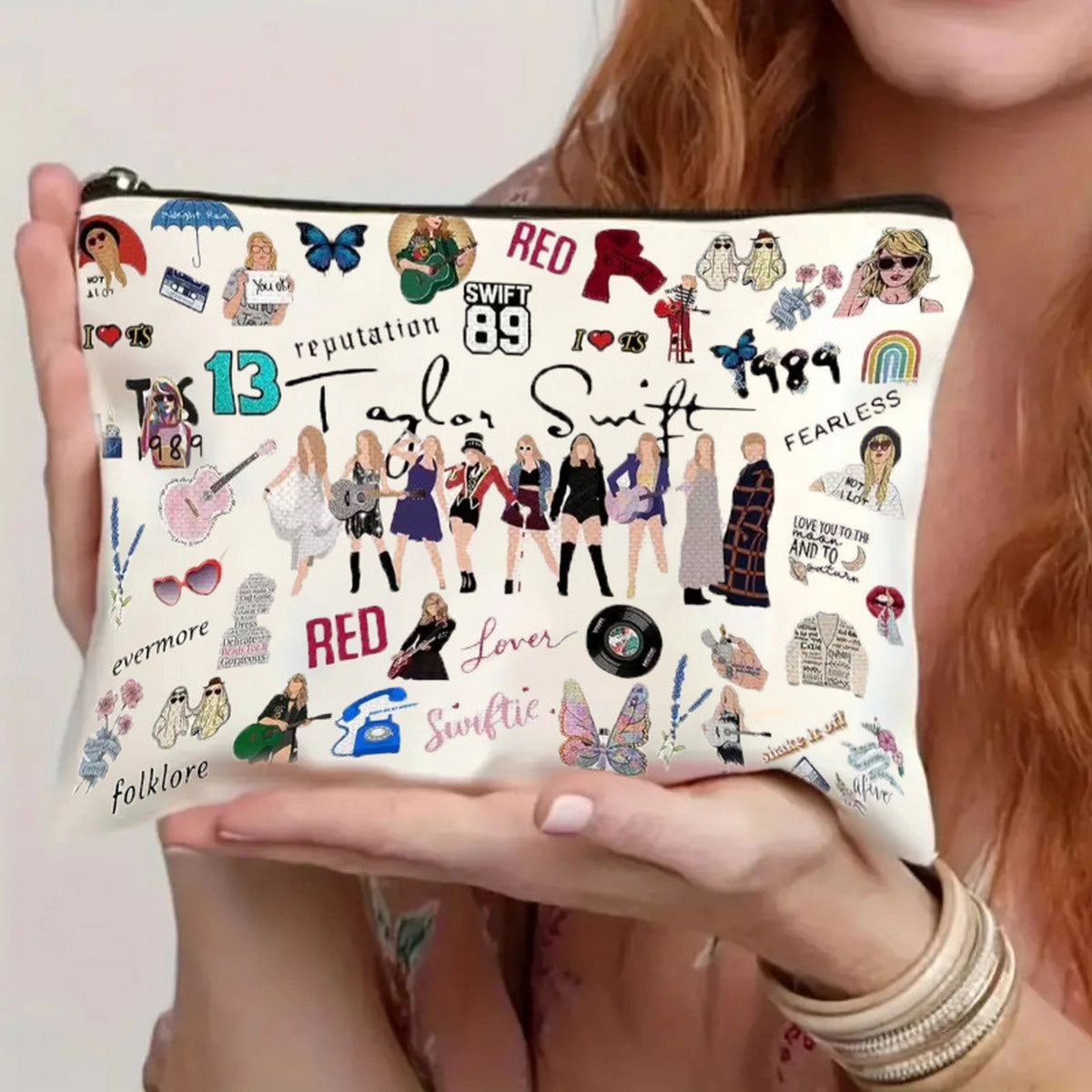 Double Sided Printed Taylor Swift Cosmetic Bag