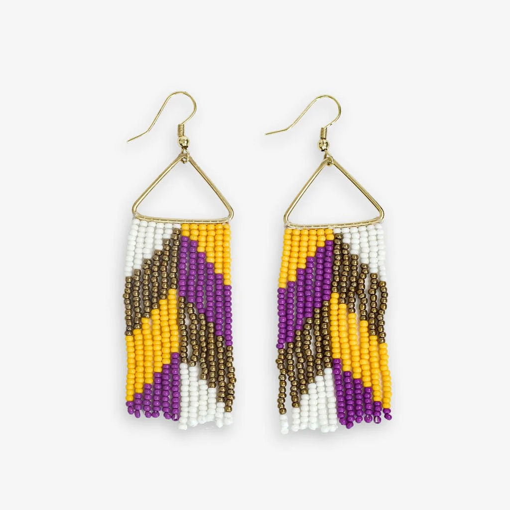 Triangle Beaded Fringe Earrings