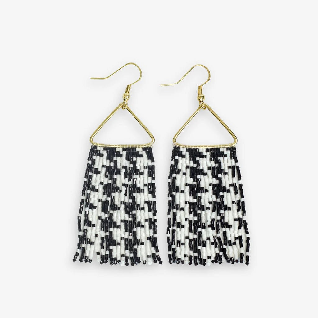 Triangle Beaded Fringe Earrings