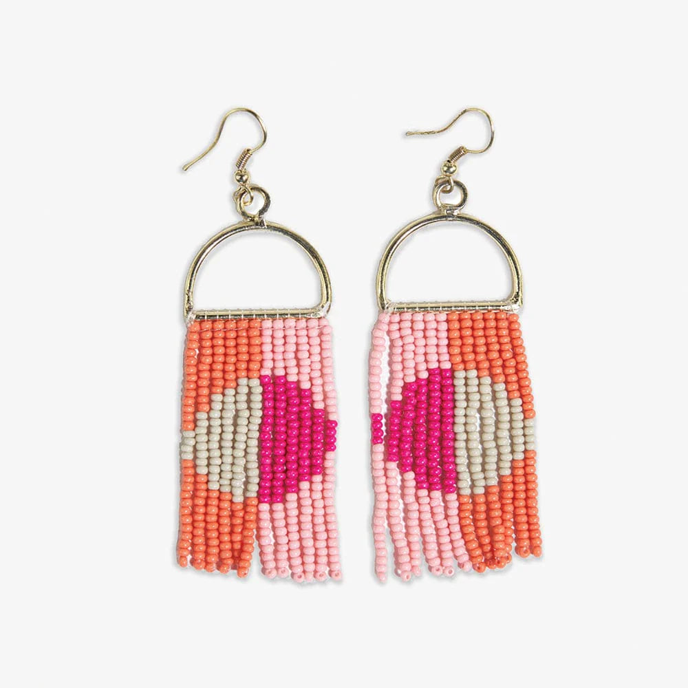 Triangle Beaded Fringe Earrings