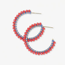 Lillian Crystal Threaded Beads Hoop