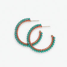 Lillian Crystal Threaded Beads Hoop