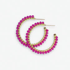 Lillian Crystal Threaded Beads Hoop
