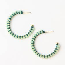 Lillian Crystal Threaded Beads Hoop