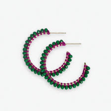 Lillian Crystal Threaded Beads Hoop
