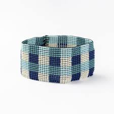 Kendall Gingham Beaded Stretch Bracelet