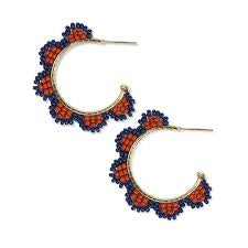 Luna Beaded Scallop Gold Hoop