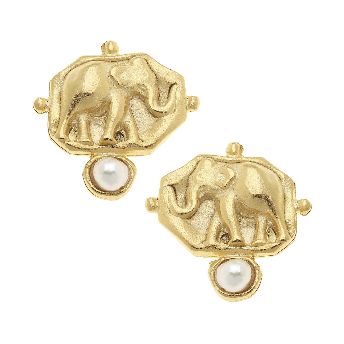 Elephant Intaglio with Freshwater Pearl