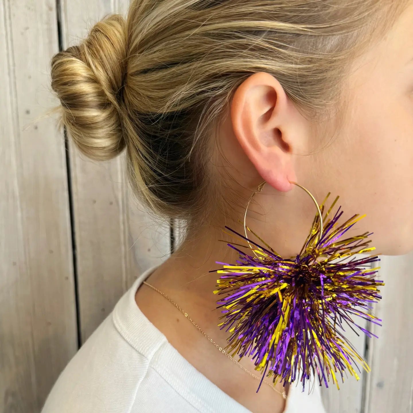 Pom Pom Hoop Earrings
