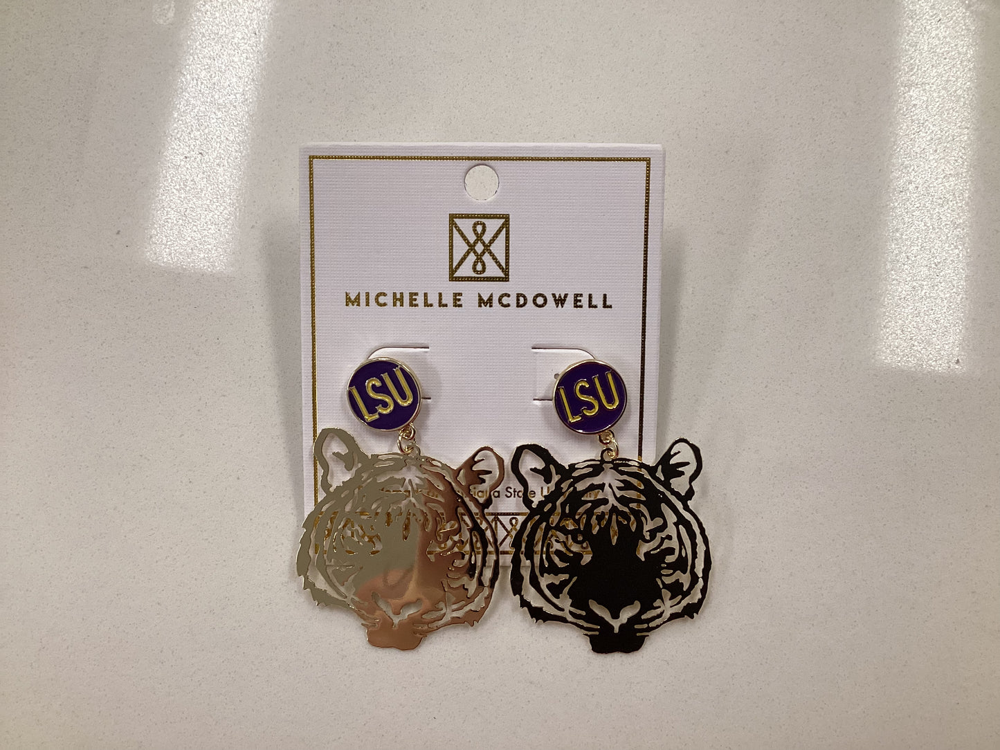 LSU Tiger Face Earrings