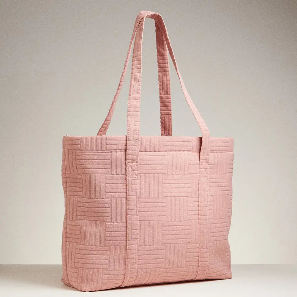Grid Pattern Tote Bag