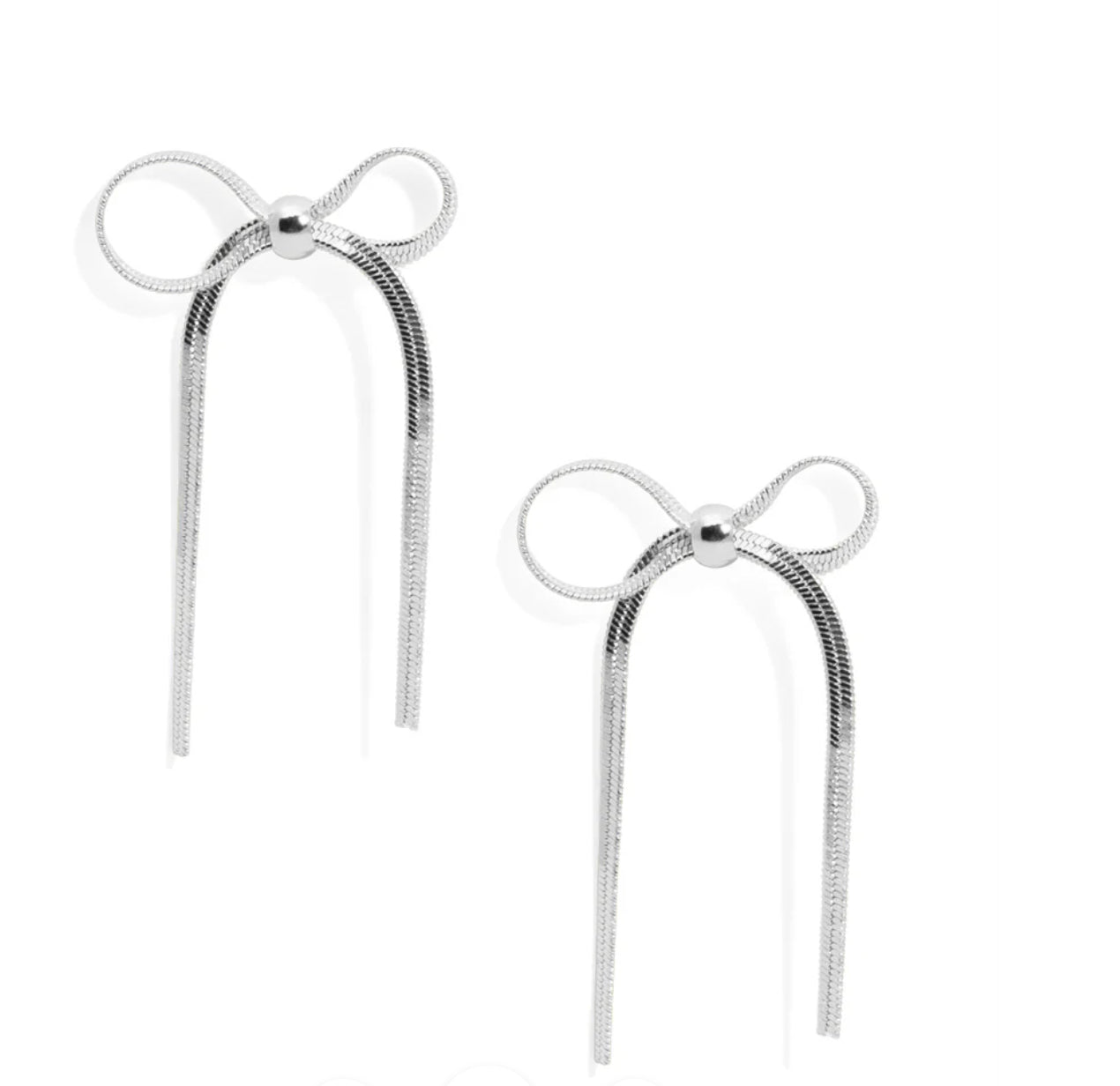 Bow Snake Chain Drop Earring