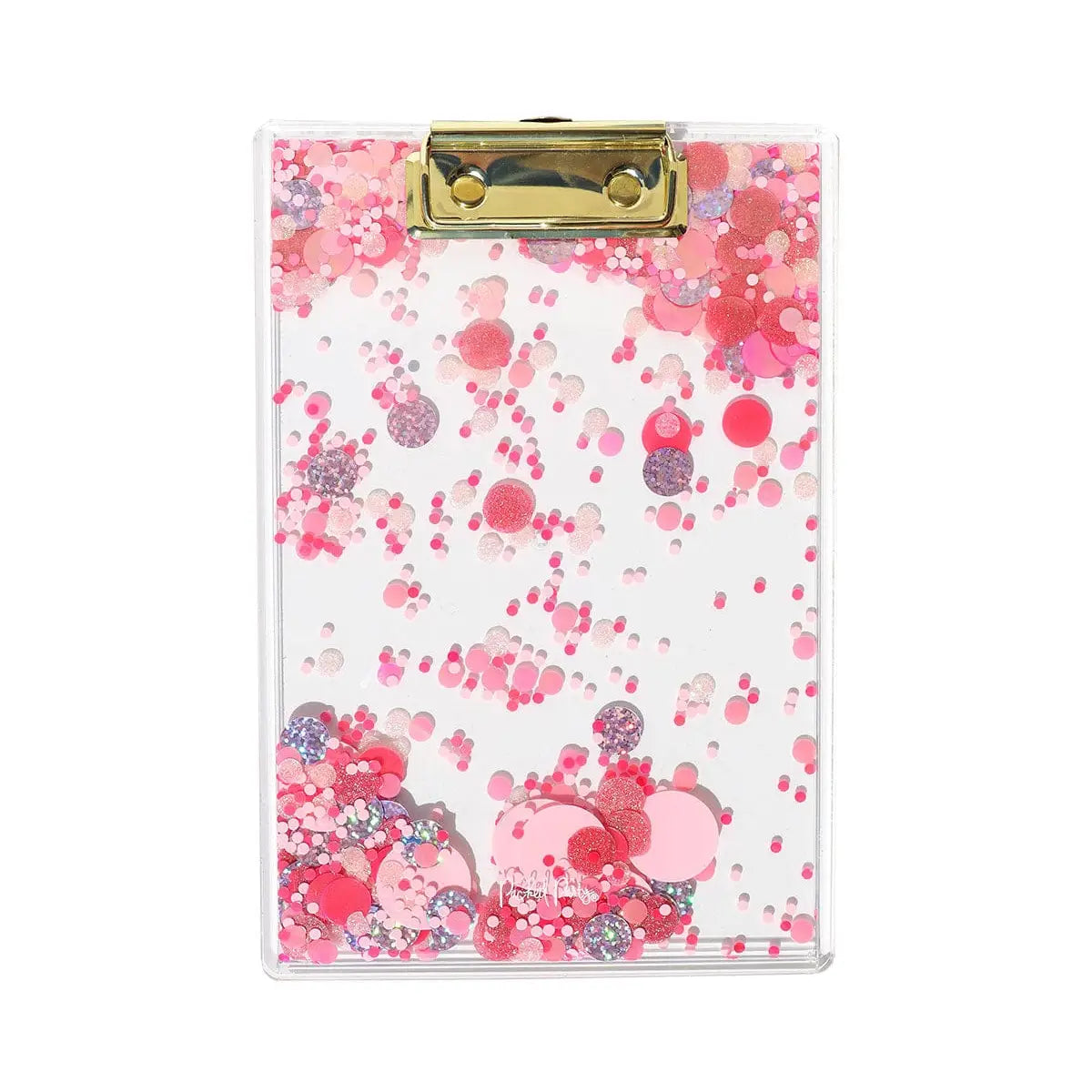 Pink Party Confetti Clear Clipboard Mini