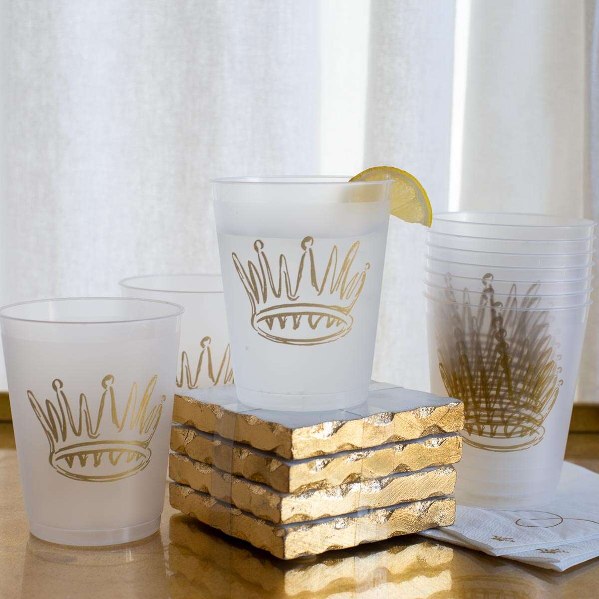 Frosted & Gold Party Cups