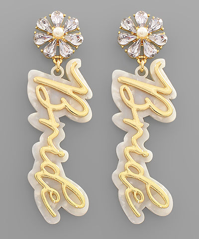 Bride Cursive Earrings