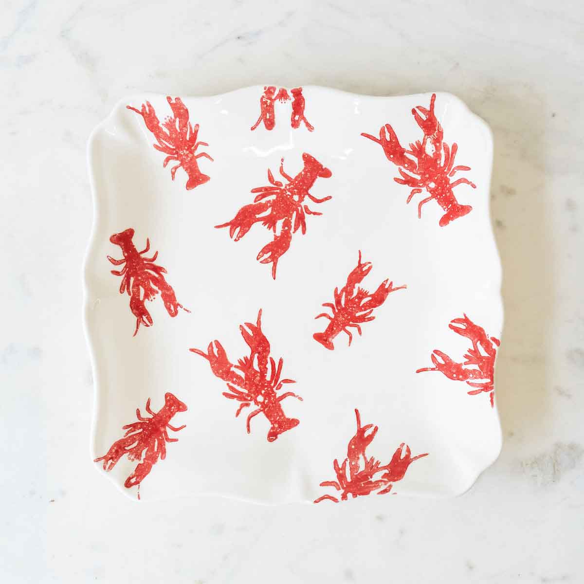 Watercolor crawfish platter