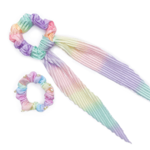 Pastel rainbow scrunchies
