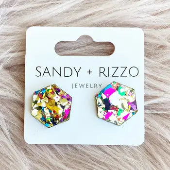 Gold confetti Millicent stud