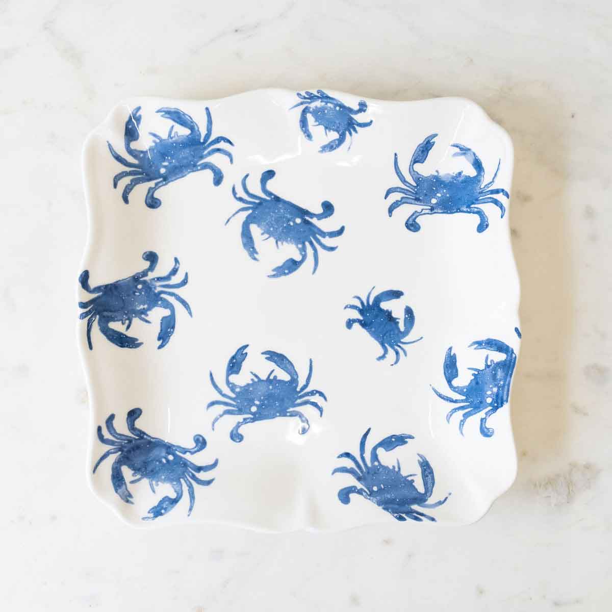 Watercolor crab platter