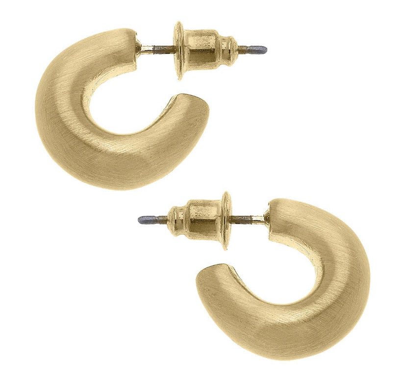 Alison Hoop Earrings in Satin Gold