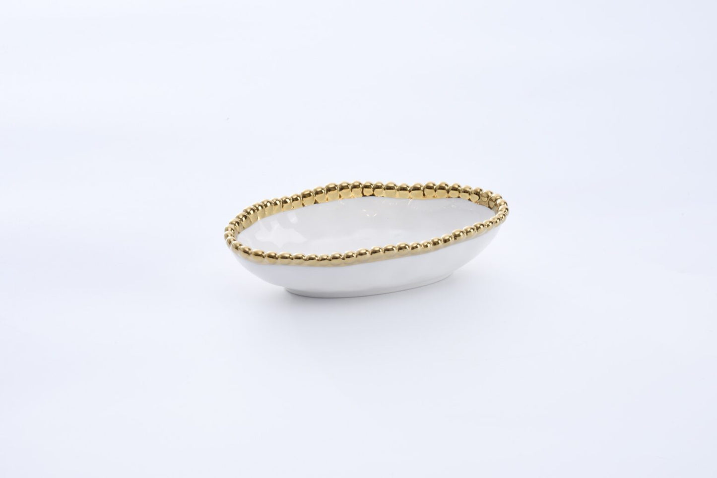 Small Beaded Long Condiment Bowl