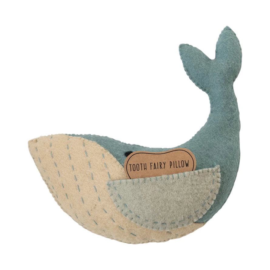 Wool Whale Tooth Pillow