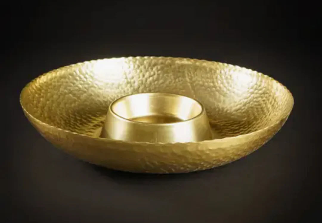 Gilded Hammered Chip & Dip
