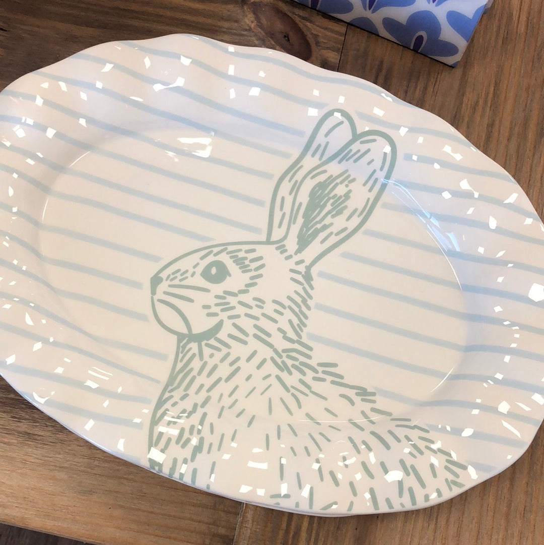 Speckled Rabbit Ruffle 15" Oval Platter