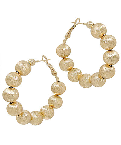 Gold textured ball hoops