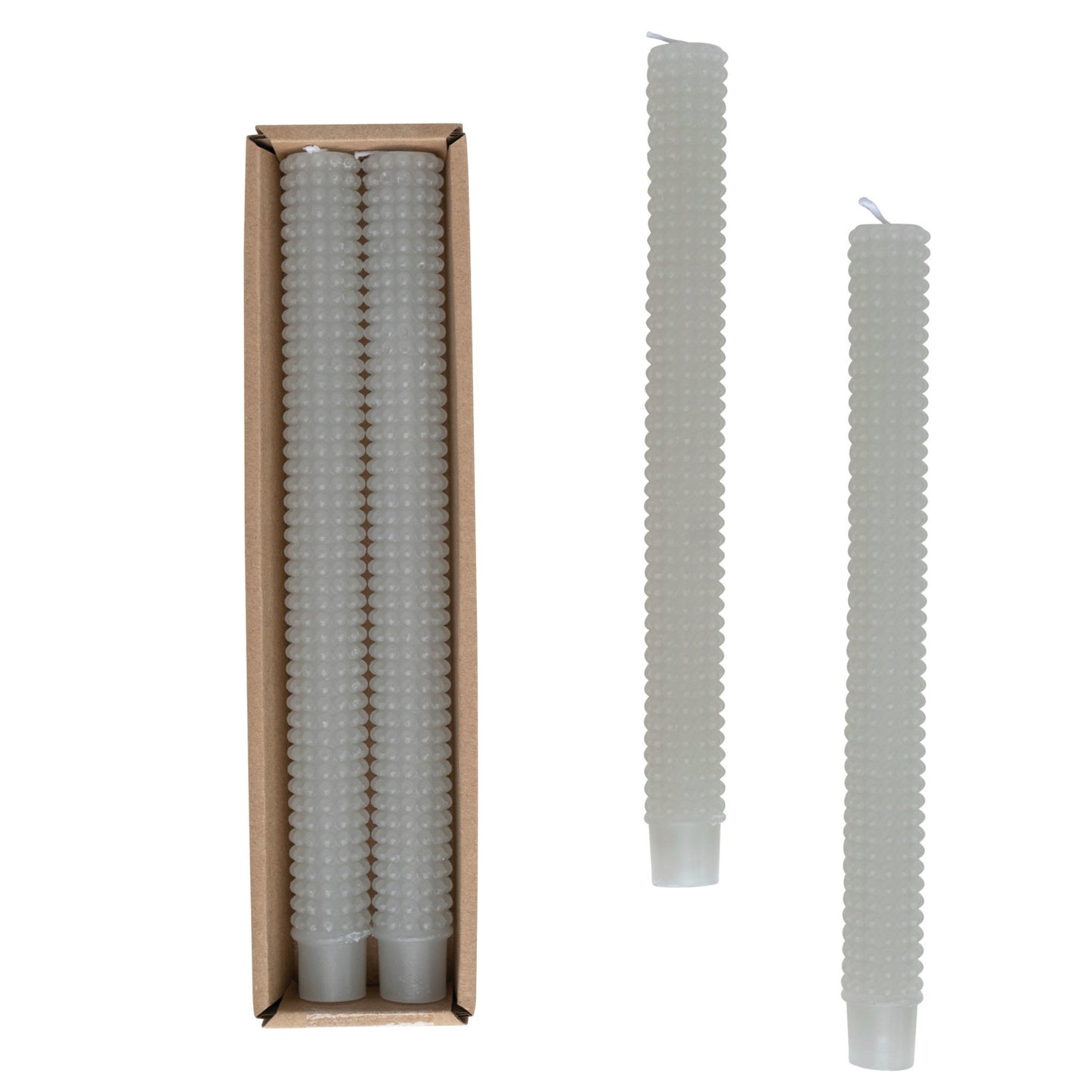 10” Unscented Hobnail Taper, Set of 2 Candles in Box