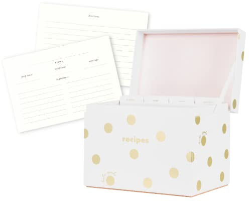 Recipe Box- Gold Dot
