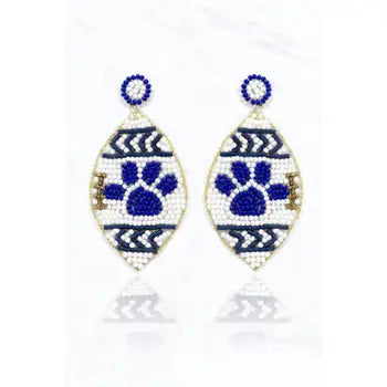 Football with Paw Earrings