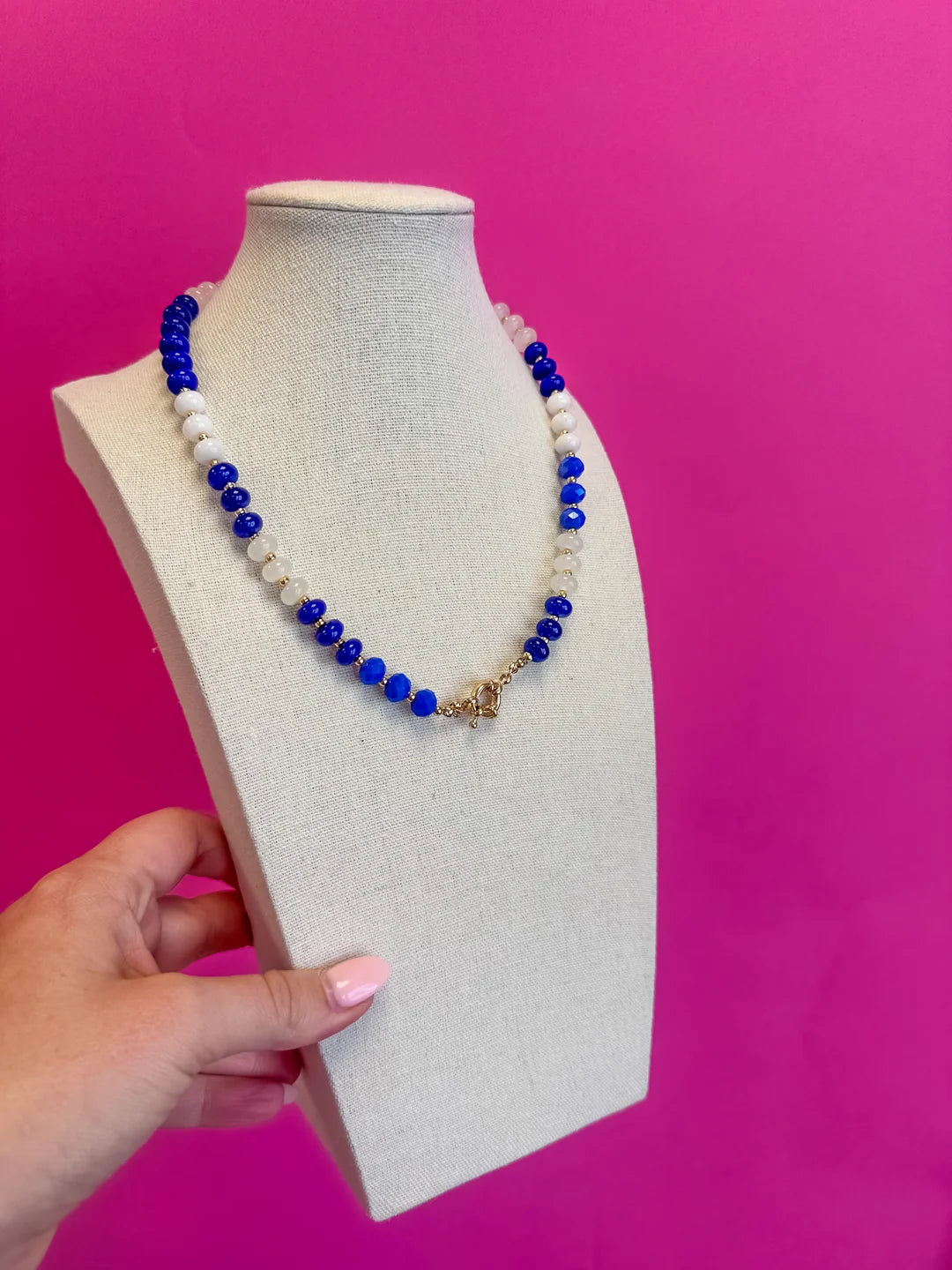 Blue Medley Small Beaded Necklace