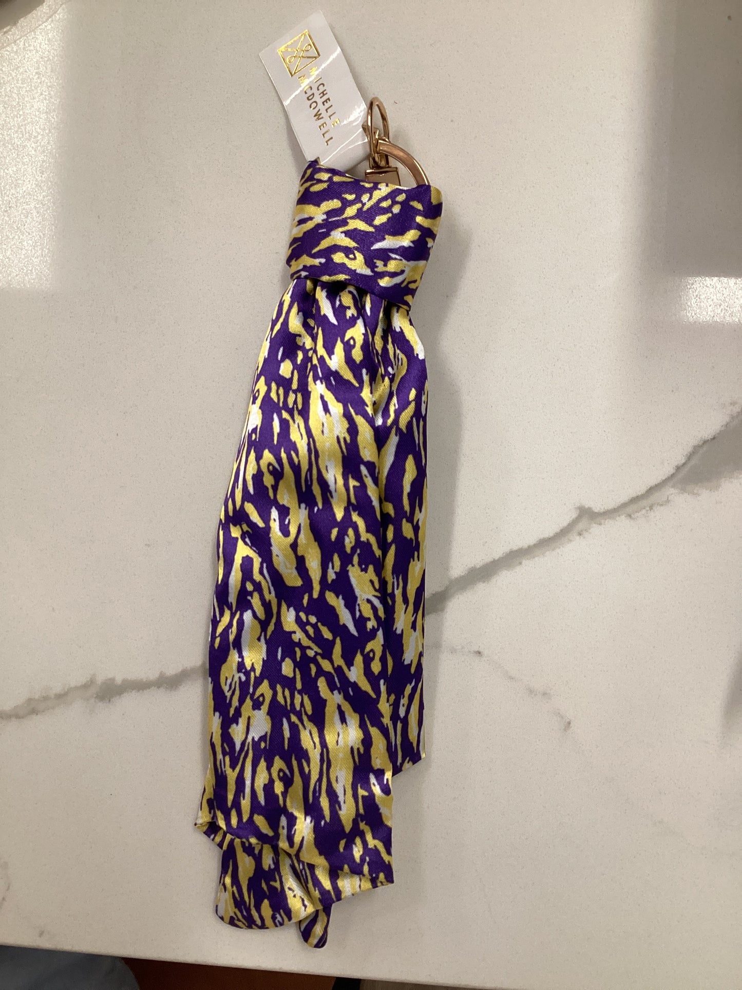 Nora Fabric Keychain Purple and Gold