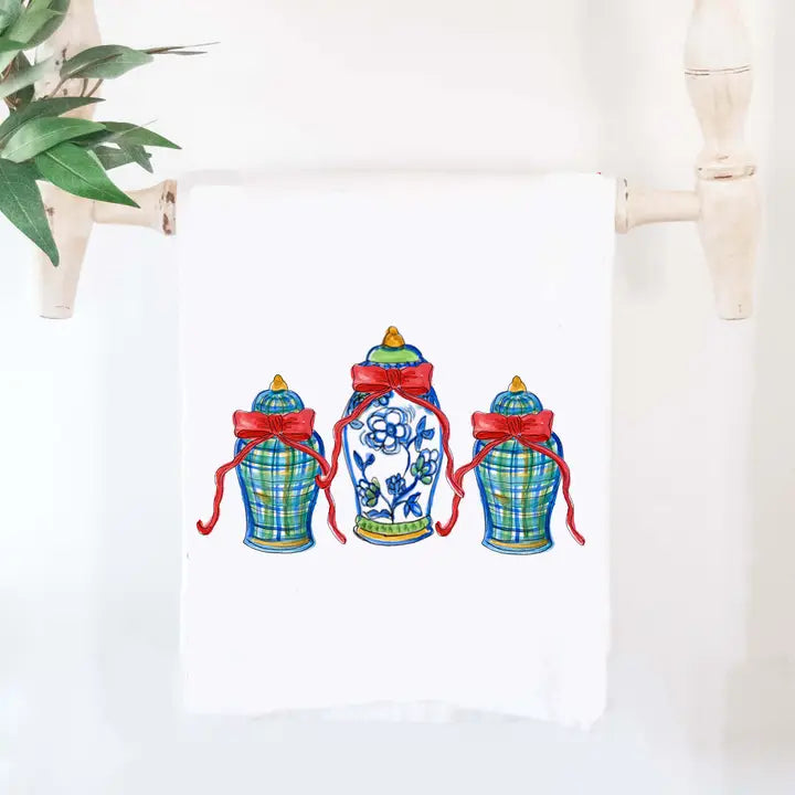 Ginger Jar Trio Christmas Towel