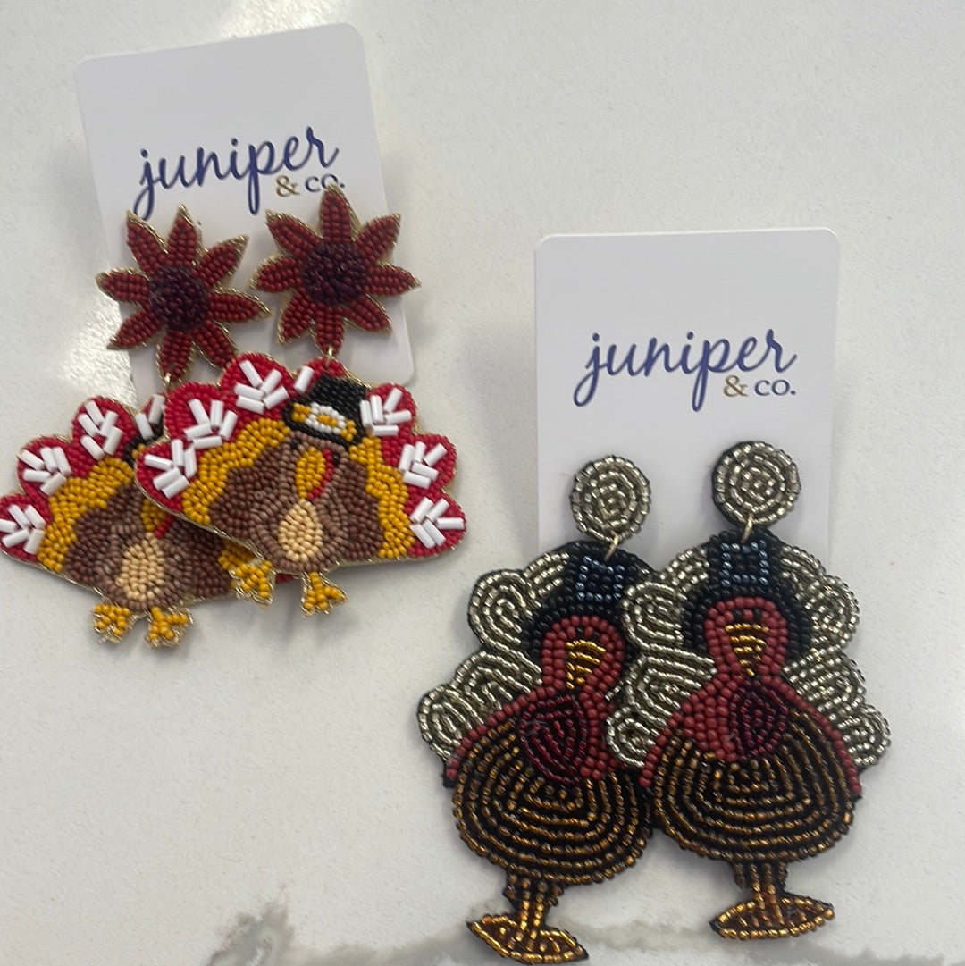 Thanksgiving Beaded Earrings