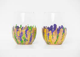 Hand Painted Wine Glass