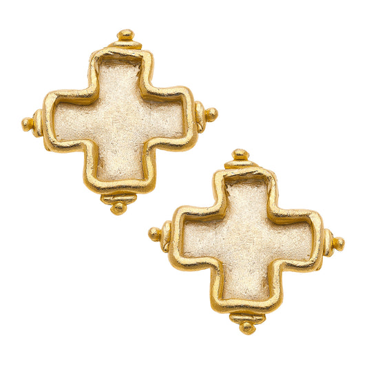 Mary Cross Studs