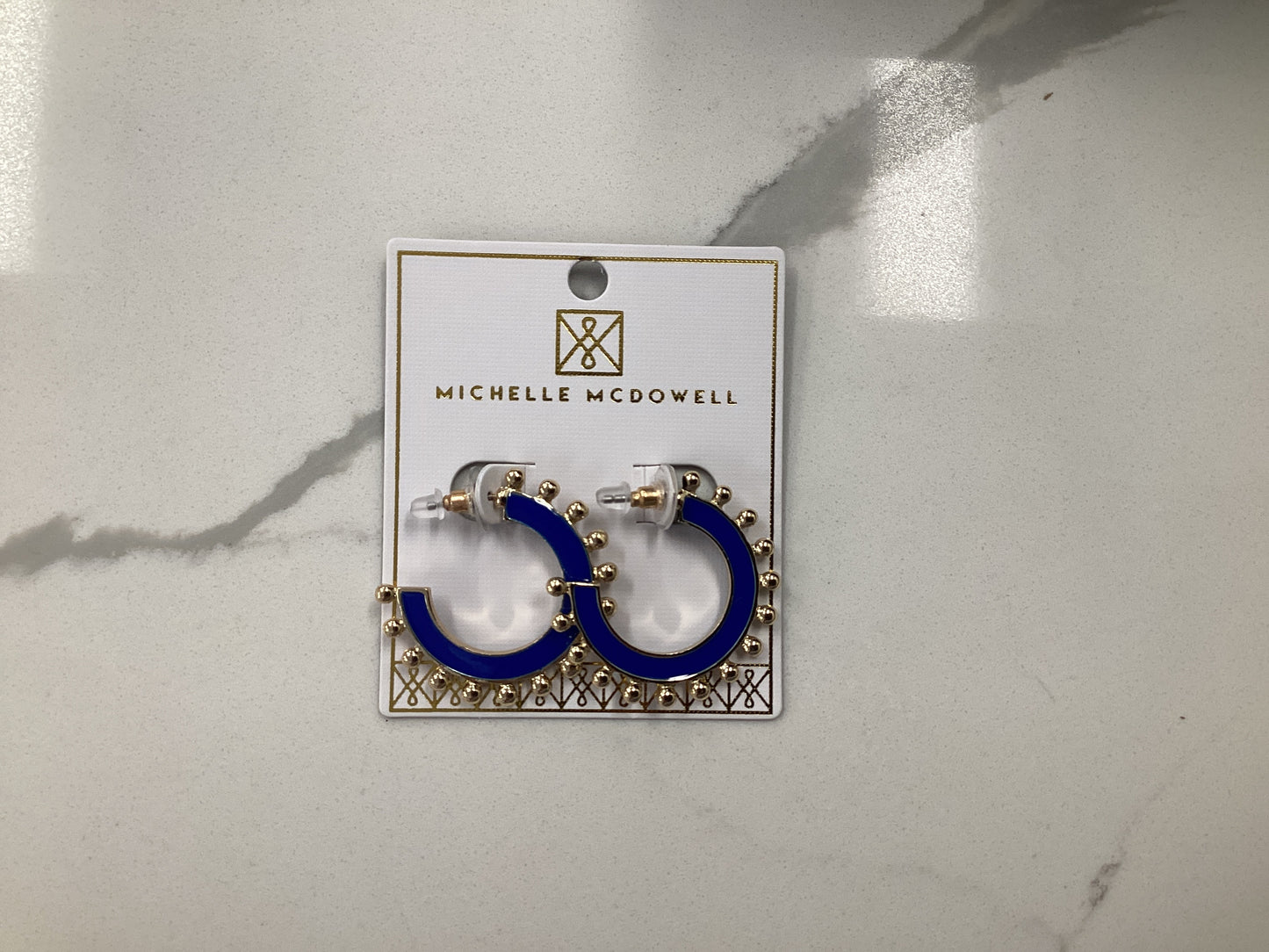 Hadley Blue and White Earrings