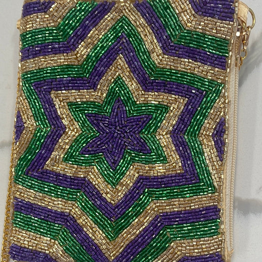 Mardi Gras Beaded Small Purse