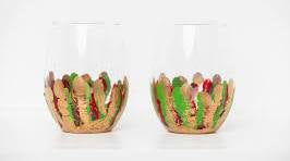 Hand Painted Wine Glass