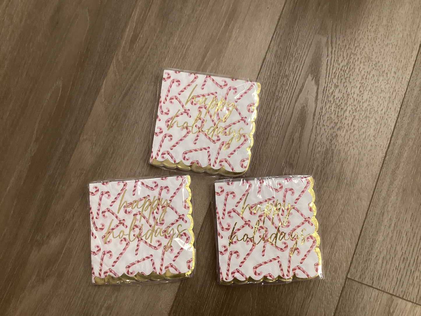 Candy Cane Paper Beverage Napkin