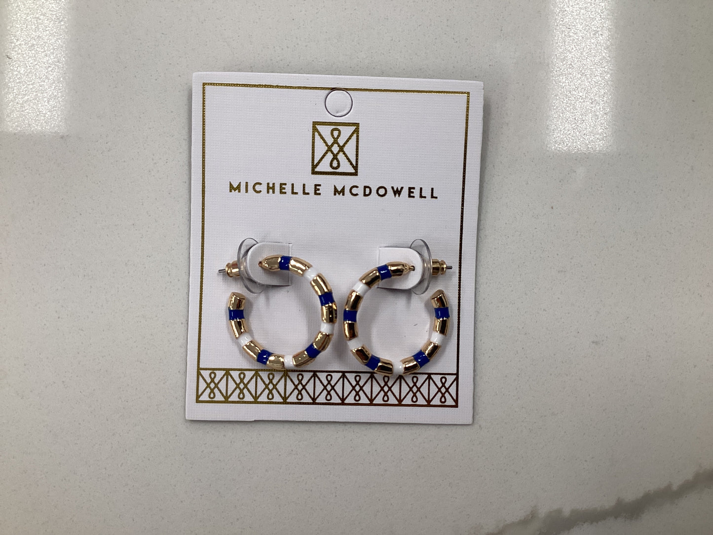 Nellie Blue and White Earrings