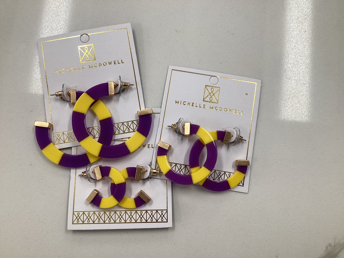 Melody Purple and Gold Earrings
