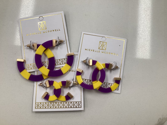Melody Purple and Gold Earrings