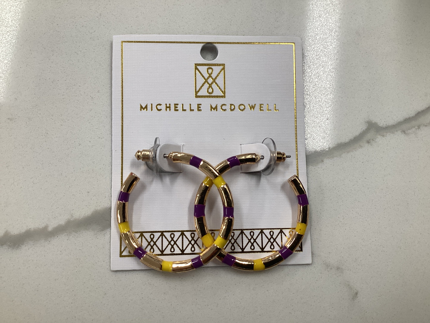 Nellie Purple and Gold Earrings